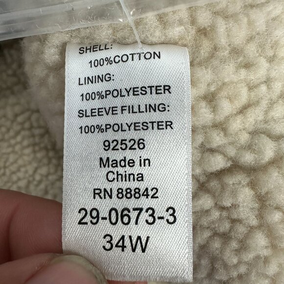 Woman Within 34W Black Hooded Jacket With Sherpa Lining & Button Front Closure - Picture 4 of 6